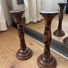 Tall Wooden Candle Holders