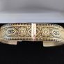 Vintage Damascene hinged bracelet  with a safety chain Image 2