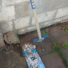 pogo stick and skate board