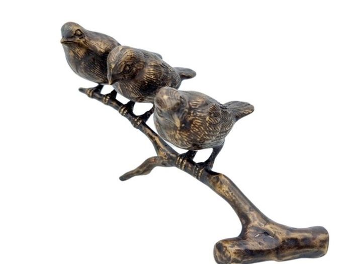 3 Sparrows On A Branch ( 21cm)- Bronze
