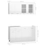 4 Piece Kitchen Cabinet Set High Gloss White Chipboard Image 10