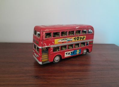 Vintage Friction Toy Double-decker Bus