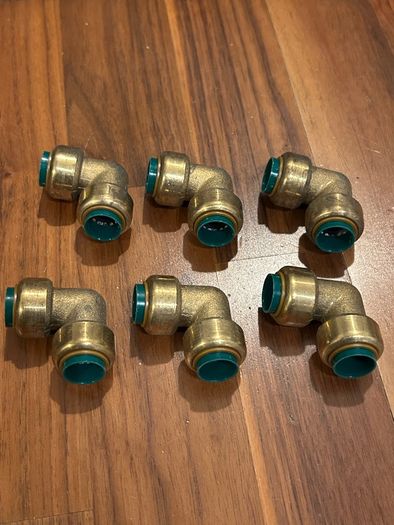 15mm Tectite Push-Fit Equal 90 Elbow DZR Brass