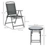 Three-Piece Garden Seat Set, with Glass-Top Table - Dark Grey Image 3