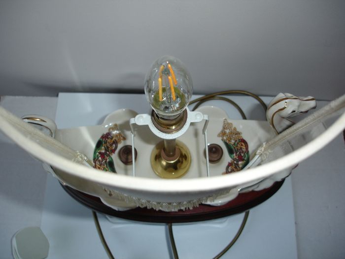 CRE Irish Porcelain Hand Made Viking Ship Table Lamp in Galway