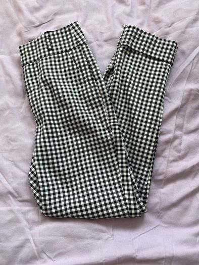 Stradivarius black and white gingham trousers
