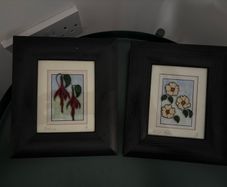 Framed Floral Design Glass Art