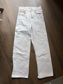 Levis Ribcage wide legs jeans white cream