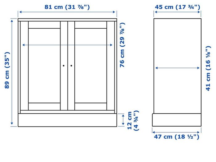 Solid wood cabinet in white with glass top