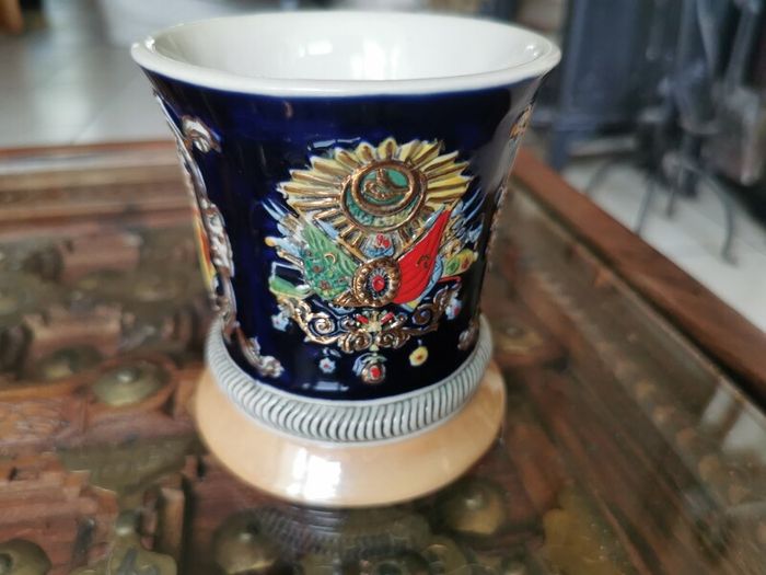 Side Grup Hand Painted Ceramic Mug  Ottoman Orientalist Design  25 euros