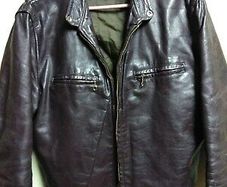 Men's Leathercraft Vintage Cafe Racer Motorcycle Jacket Dk Brown L Large Reg VGC