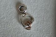 Pandora  heart highlights charm with rose gold middle dangle heart and purple CZ