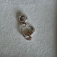 Pandora  heart highlights charm with rose gold middle dangle heart and purple CZ