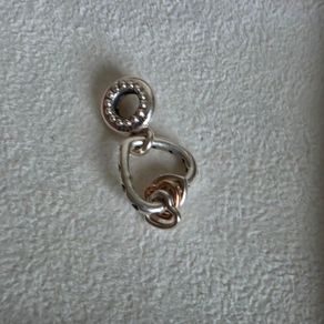 Pandora  heart highlights charm with rose gold middle dangle heart and purple CZ