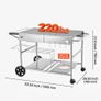 Outdoor Grill Cart Grilling Table Movable Outdoor Cooking Table with 4 Spice Containers, Wheels, Lids, Hooks Image 8