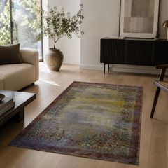 Rare Olive Green Vintage Turkish Rug