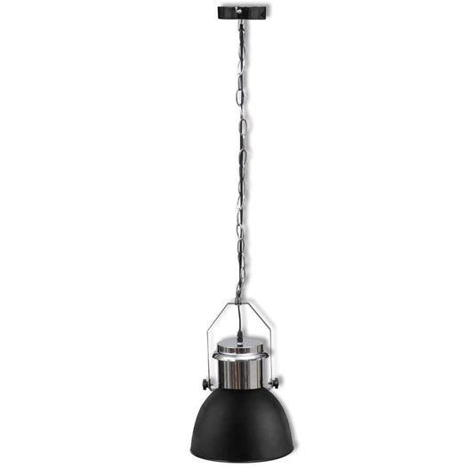 Ceiling Lamp 2 pcs Height-adjustable Modern Black Metal