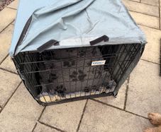 dog crate cage large with cover and matting