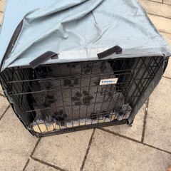 dog crate cage large with cover and matting
