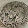 Vintage Metal Trivet with Grape Motif, Rustic Decor , For Altar or Cauldron Image 6