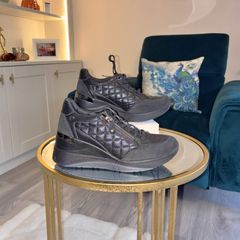 XTI Black Quilted Wedge Trainers - Size UK 5 / EU 38