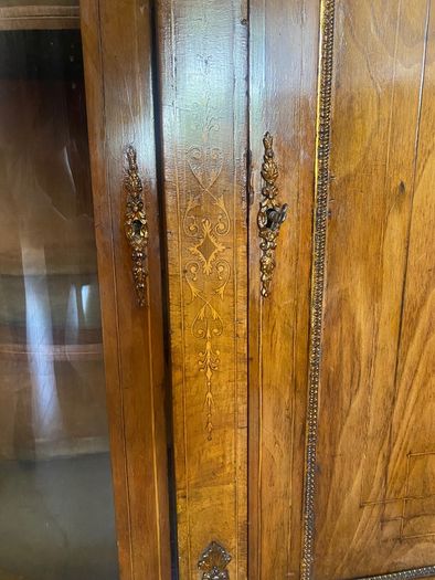 Antique Victorian Inlaid Credenza in Burr Walnut, 1860