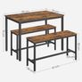 New 3 Piece Set Dining Set Rustic Brown Image 2