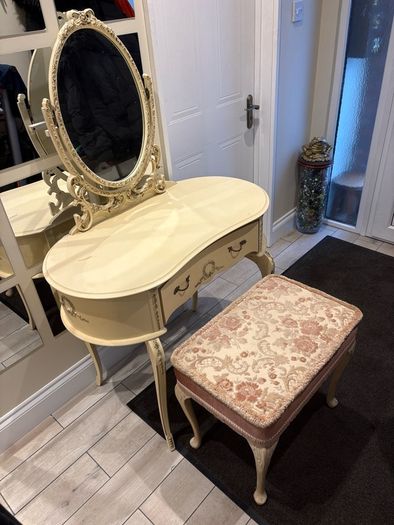 Vintage dressing table and a matching stool