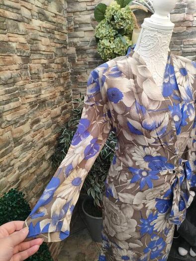 Blue and grey floral dress