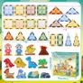 60 PCS Magnetic Tiles for Kids, 3D Magnetic Blocks Dinosaur Toys Image 2