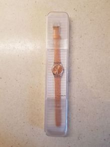 Rose Gold Coloured Glitter Swatch Watch
