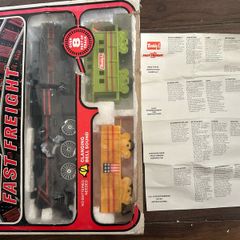 Rare Buddy L Wind Up Fast Freight Train set