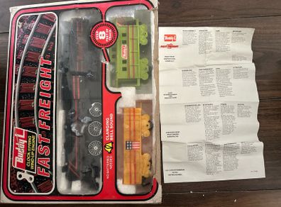 Rare Buddy L Wind Up Fast Freight Train set