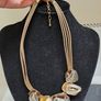 Modern Gold & Neutral Statement Necklace Image 4