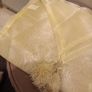 Cream tulle Christmas table runner with tassels Image 2