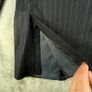 Samuel Windsor Mens Pinstripe Wool Suit 40R W36 Navy Stripe Classic Fit Image 8