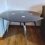 Round Glass & Chrome Dining Table with 2 Chairs (Can Sell Separately) Image 3
