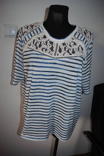 Per Una stripped lace top size UK18/20 EU46/48 Perfect condition Postage included