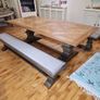 Dining room table and matching benches Image 5