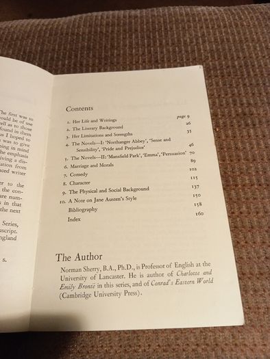 1971 Jane Austen. Literature in Perspective. Norman Sherry. Vintage.