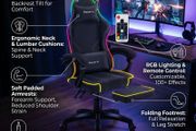 Huzaro Force 3.7 RGB Black Gaming Chair Ergonomic RGB Gaming Chair with Footrest