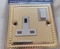Brass Electric Switched Sockets with Rope Edge