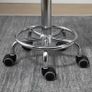 Set of 2 360 swivel rolling stools, seat adjustable 47-62H cm, chrome steel black synthetic upholstery Image 6