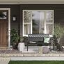 Garden Bench, Outdoor Bench with 2-3 Seater, Rust Resistant, Stamped Pattern, Choice of Colours, Suitable for Indoor, Outdoor, Patio, Park (Black) Image 2