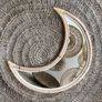 Boho Rattan Mirror Moon Shape Image 3