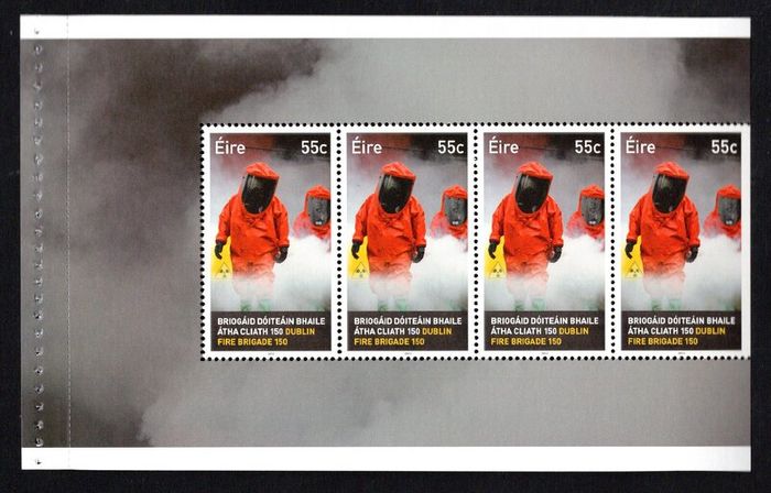 2012 Ireland 150th Anniversary of the Dublin Fire Brigade (DFB) Commemorative Stamp Booklet Mint Never Hinged (MNH)