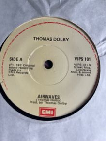 Thomas Dolby. Airwaves vinyl record single in vg+ condition
