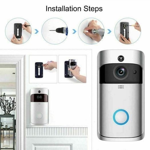 WiFi Wireless Home Doorbell Camera Smart Video Door Bell Intercom CCTV Phone APP