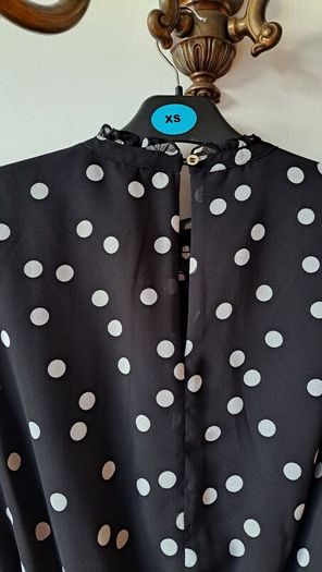 Black polka dot dress