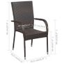 Stackable Outdoor Chairs 6 pcs Poly Rattan Brown Image 2